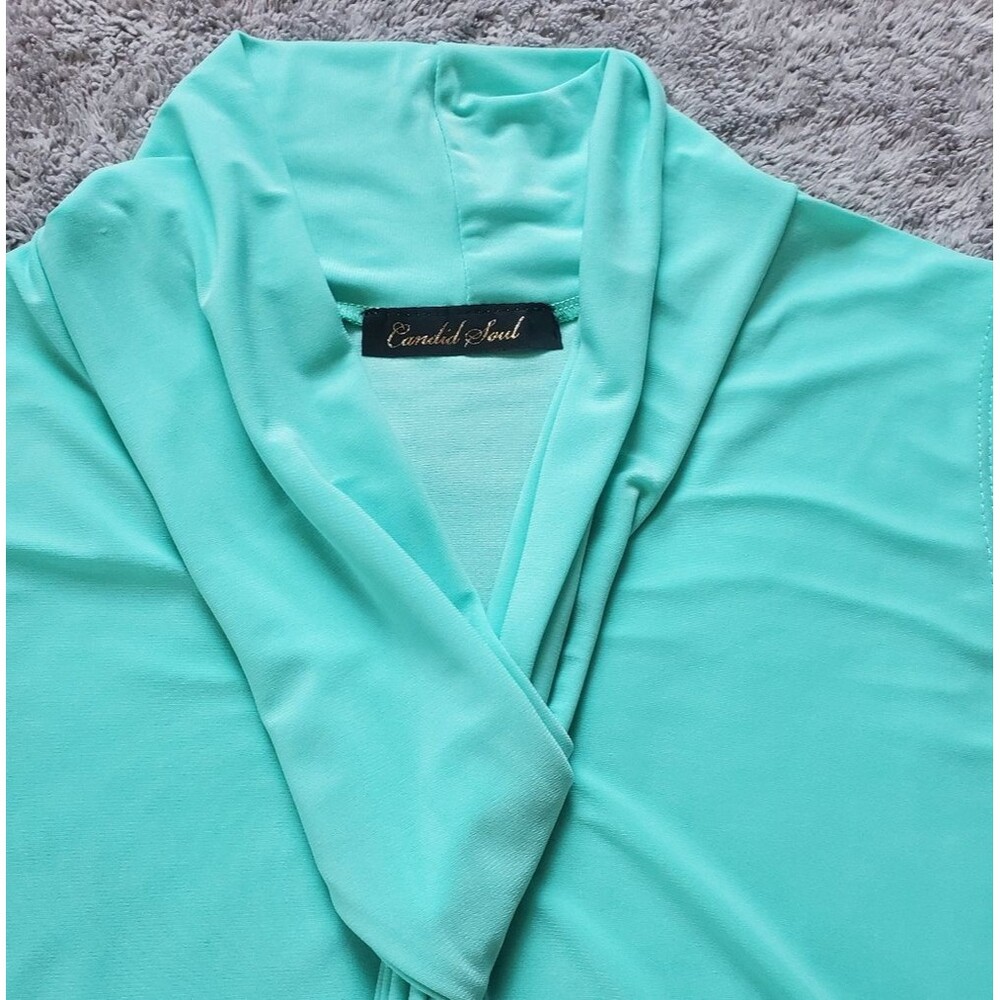 Mint Green Sleeveless Tie-Neck Blouse Size M - Picture 3 of 6